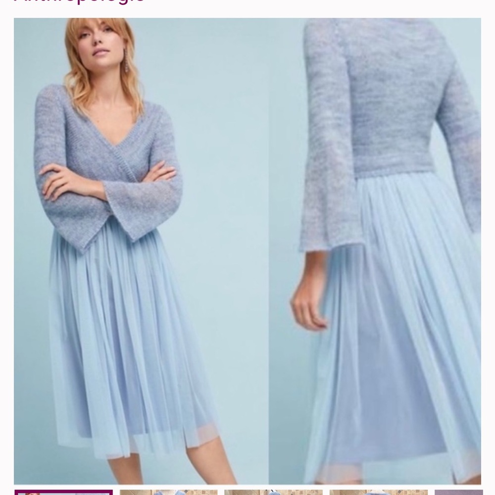 Anthropologie Maeve Sweater Tulle Arabesque dress